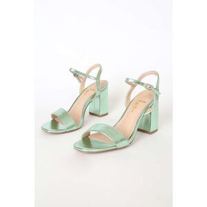Lulus Arya Green Metallic High Heel Sandals size 5.5 NEW NIB